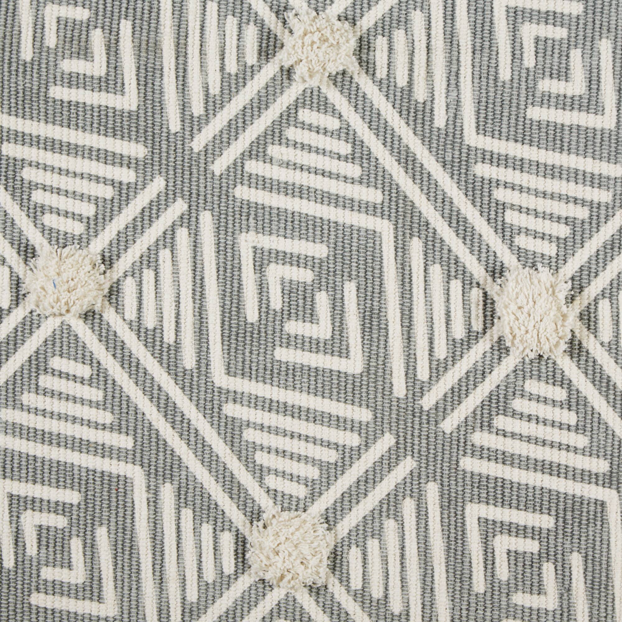 DII® Diamond Printed Off-White Hand-Loomed Shag Rug Runner 2ft. x 6ft